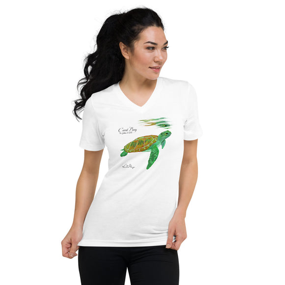 Painted turtle V-Neck T-Shirt